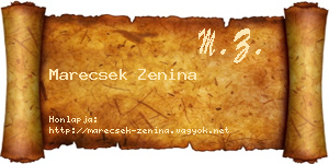 Marecsek Zenina névjegykártya
